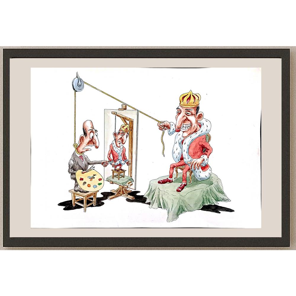 Romanov Vladimir 43x30cm Orijinal Karikatür BOD04380