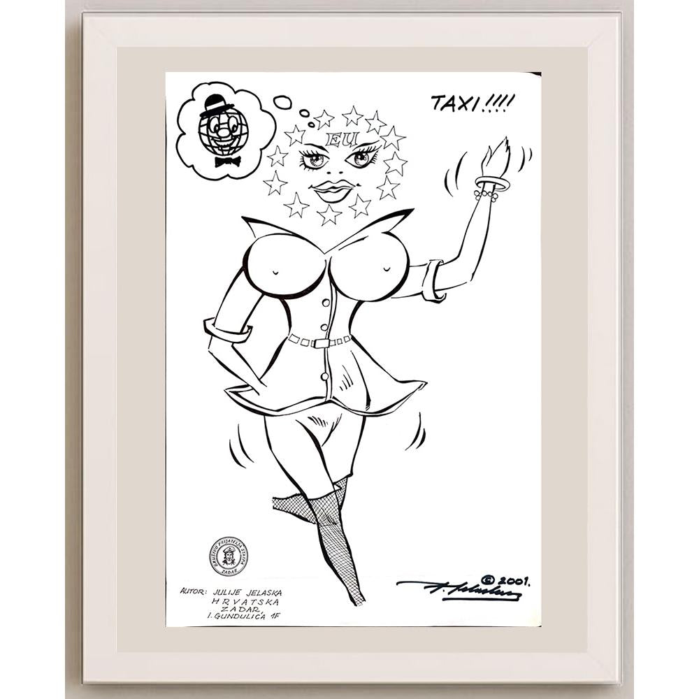 Julije Jelaska 43x30cm Orijinal Karikatür BOD04388