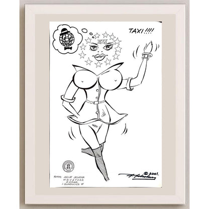 Julije Jelaska 43x30cm Orijinal Karikatür BOD04388