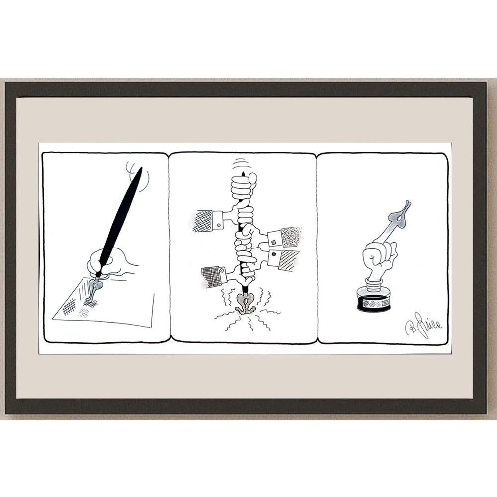 Bojan Grlica 43x21cm Orijinal Karikatür BOD04393