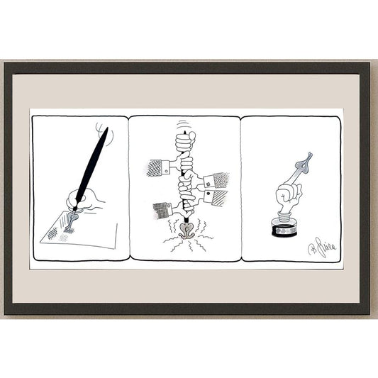 Bojan Grlica 43x21cm Orijinal Karikatür BOD04393
