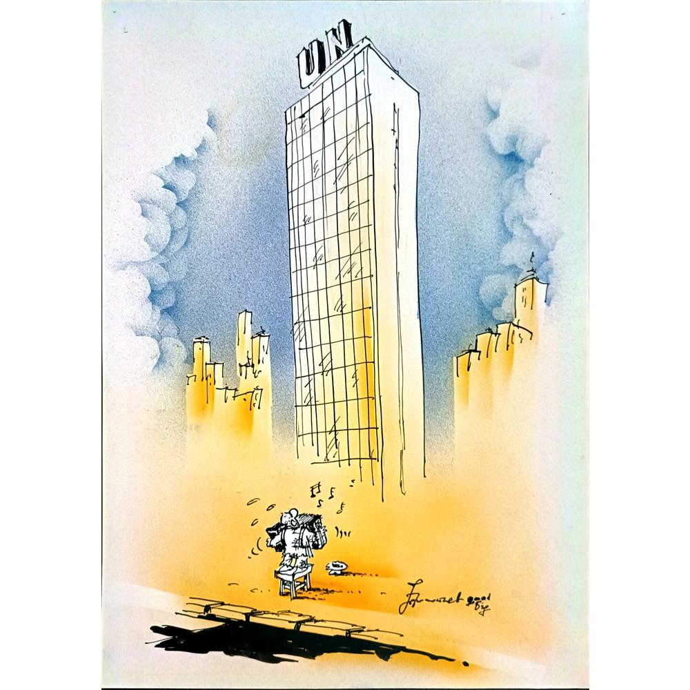 Jovan Prokopljevic 33x24cm Orijinal Karikatür BOD04404