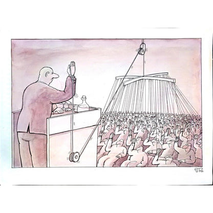 Pyotr Kulinich 38x29cm Orijinal Karikatür BOD04428