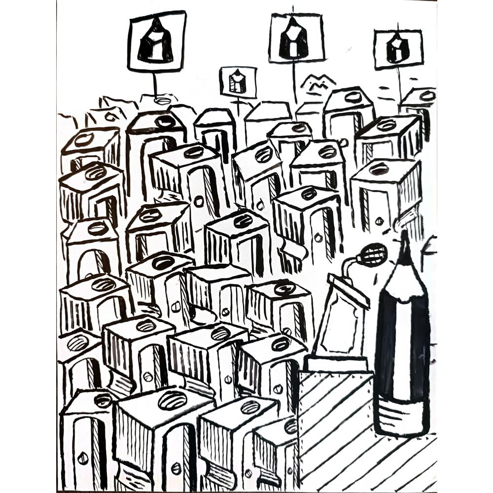 Mileta Miloradovic 29x21cm Orijinal Karikatür BOD04431