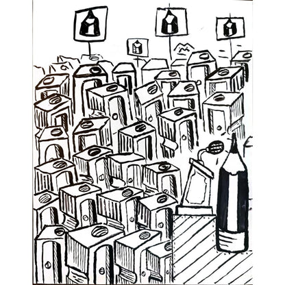 Mileta Miloradovic 29x21cm Orijinal Karikatür BOD04431