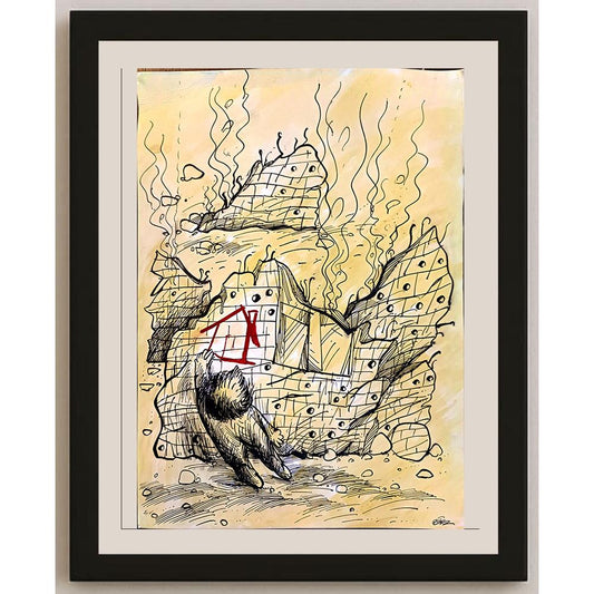 Oğuz Gürel 43x30cm Orijinal Karikatür BOD04437