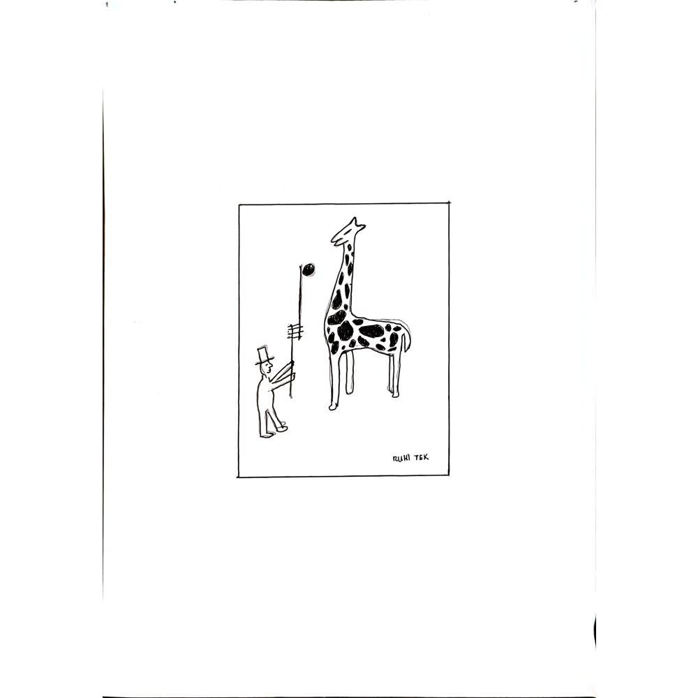 Ruhi Tek 29x21cm Orijinal Karikatür BOD04440