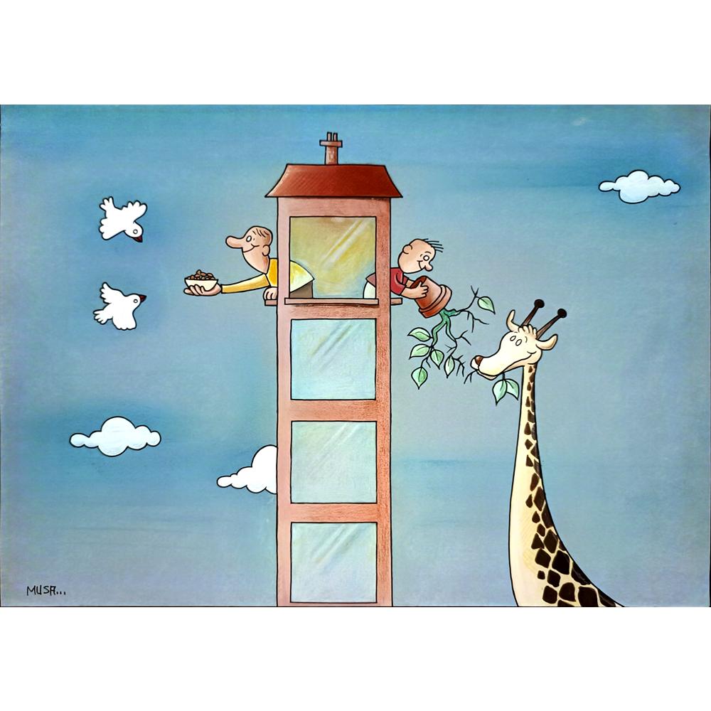 Musa Gümüş 35x25cm Orijinal Karikatür BOD04472