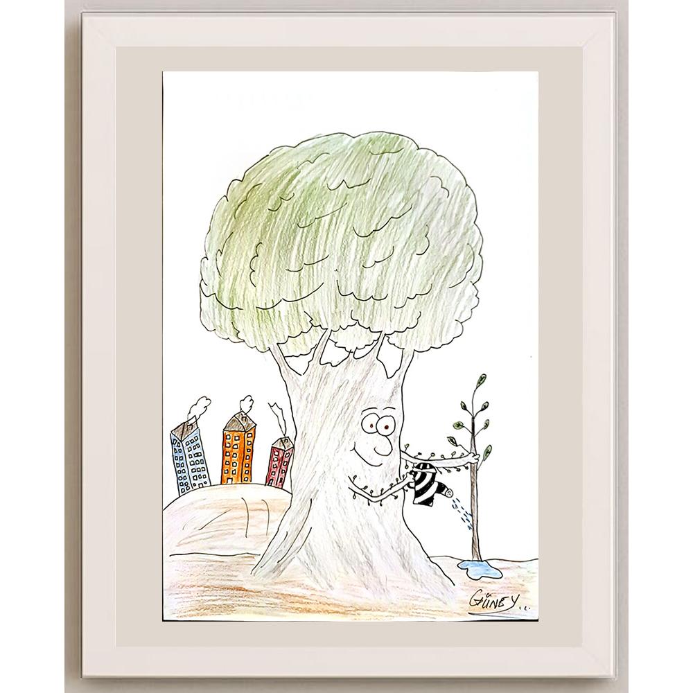 Güney Kızılateş 35x25cm Orijinal Karikatür BOD04491