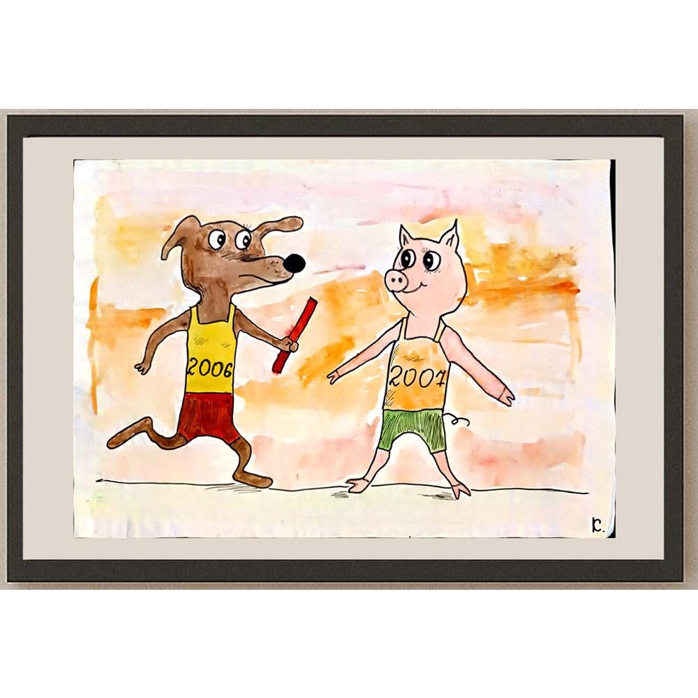 Sergeeva Kat 43x30cm Orijinal Karikatür BOD04502