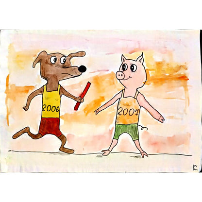 Sergeeva Kat 43x30cm Orijinal Karikatür BOD04502