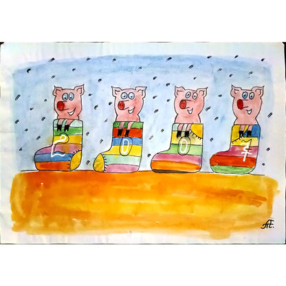 Sasha Torgova 43x30cm Orijinal Karikatür BOD04504
