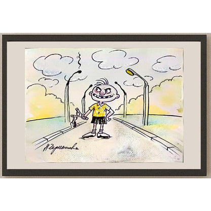 Chernyshev Nickolay 43x30cm Orijinal Karikatür BOD04505