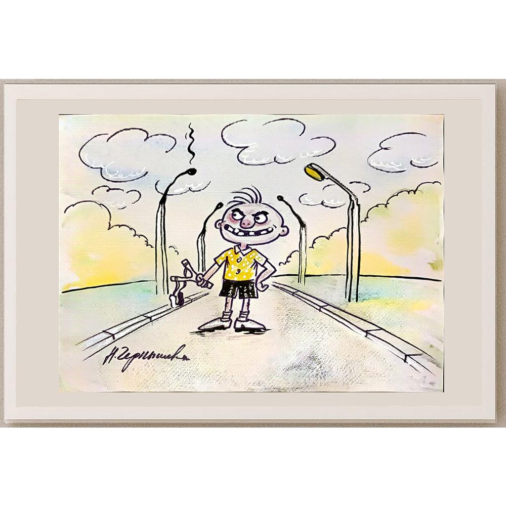 Chernyshev Nickolay 43x30cm Orijinal Karikatür BOD04505