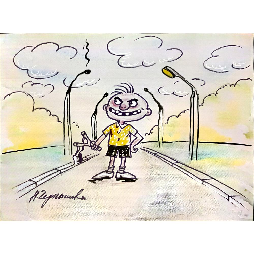 Chernyshev Nickolay 43x30cm Orijinal Karikatür BOD04505