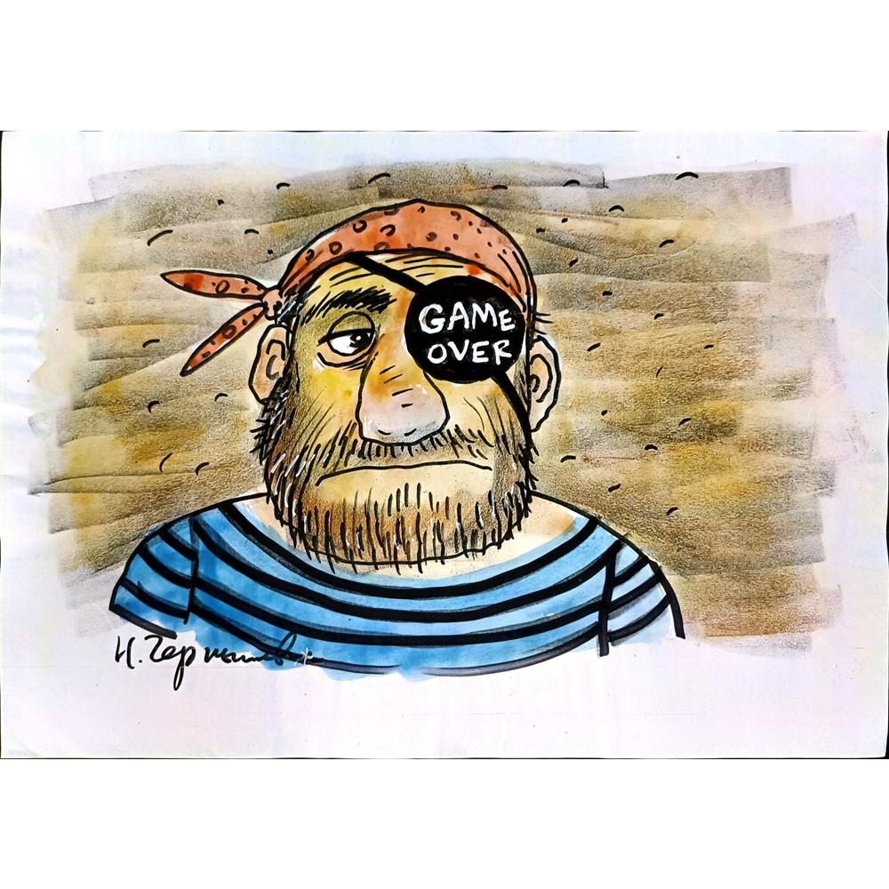 Chernyshev Nickolay 43x30cm Orijinal Karikatür BOD04513