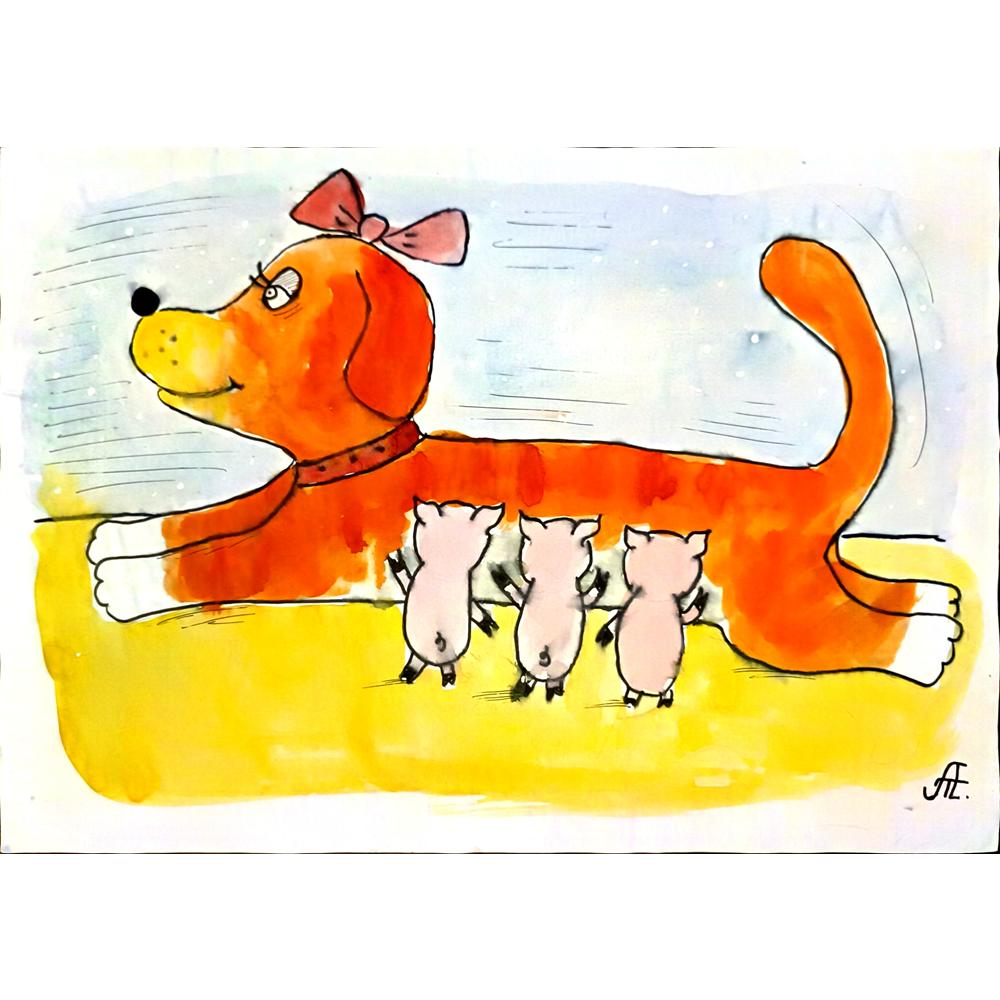 Sasha Torgova 43x30cm Orijinal Karikatür BOD04518