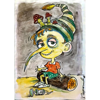 Chernyshev Nickolay 43x30cm Orijinal Karikatür BOD04519