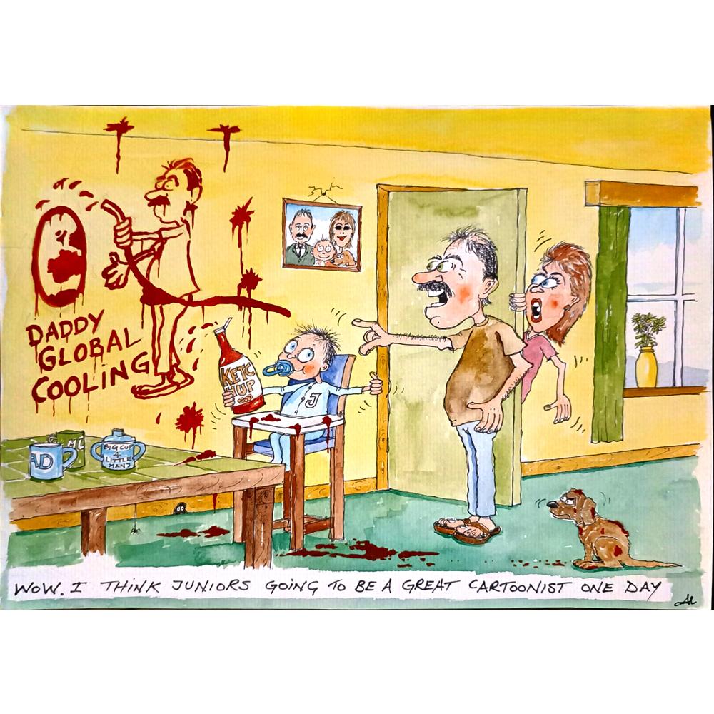 Alan Wright 29x21cm Orijinal Karikatür BOD04542