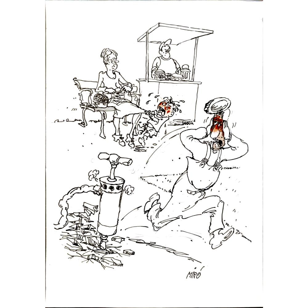 Georgijevski Miroslav 35x25cm Orijinal Karikatür BOD04548