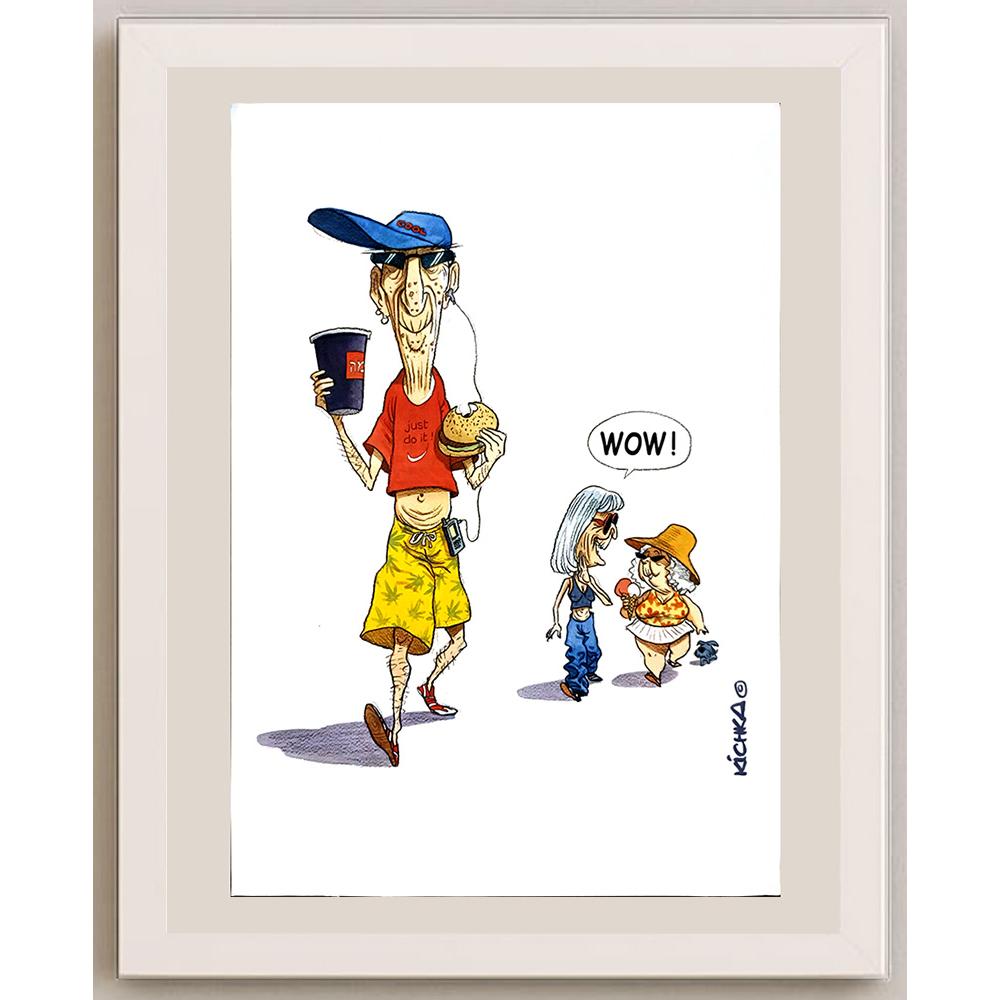 Michel Kichka 43x30cm Orijinal Karikatür BOD04553