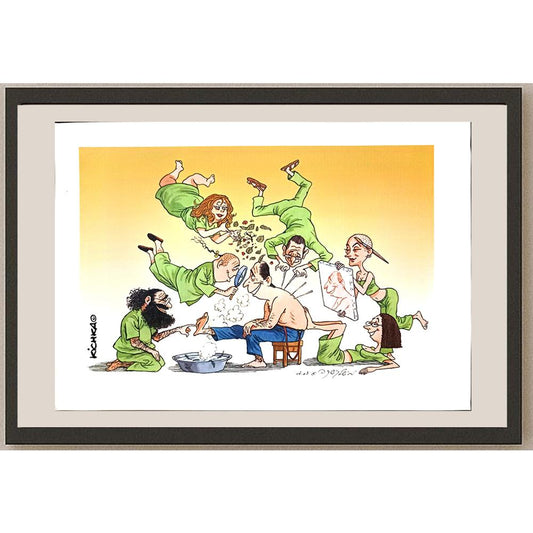 Michel Kichka 43x30cm Orijinal Karikatür BOD04555