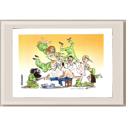 Michel Kichka 43x30cm Orijinal Karikatür BOD04555