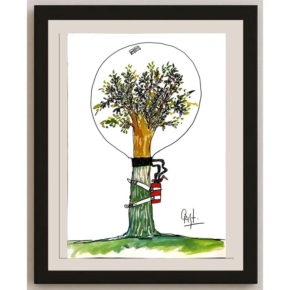 Cristobal Reinoso 43x30cm Orijinal Karikatür BOD04557