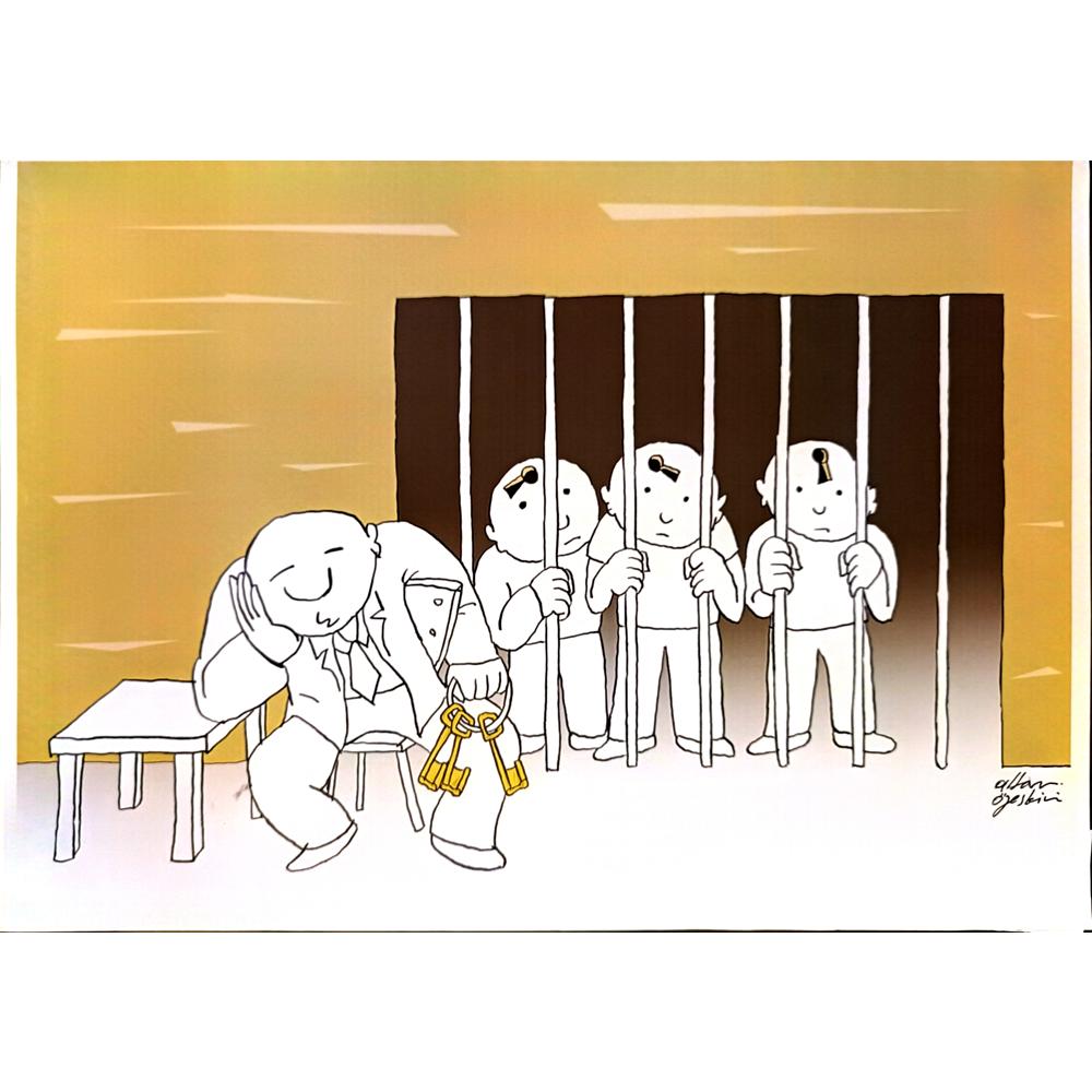 Altan Özeskici 35x25cm Orijinal Karikatür BOD04571