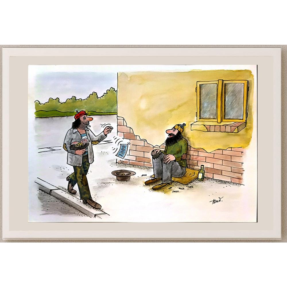 Jan Bubla 29x21cm Orijinal Karikatür BOD04611