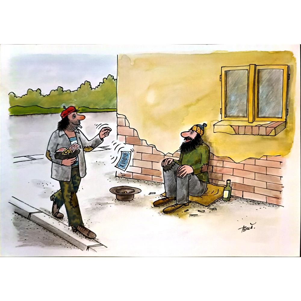 Jan Bubla 29x21cm Orijinal Karikatür BOD04611