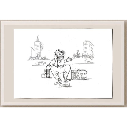 Yosef Fayer 33x23cm Orijinal Karikatür BOD04614