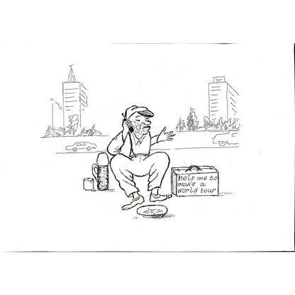 Yosef Fayer 33x23cm Orijinal Karikatür BOD04614