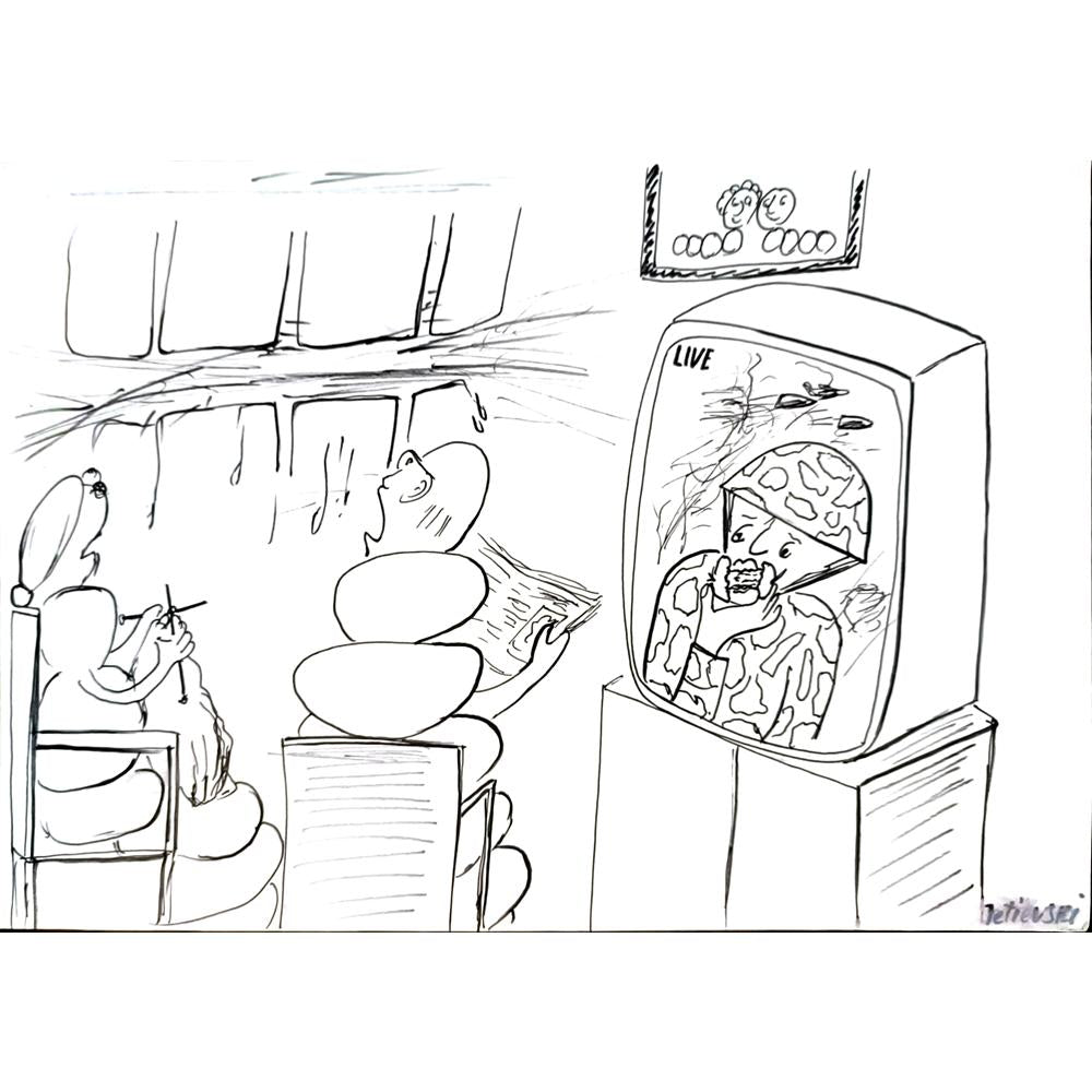 Michael Tetievski 29x21cm Orijinal Karikatür BOD04617
