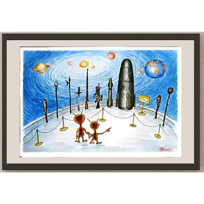 Huang Qi Gong 29x21cm Orijinal Karikatür BOD04619