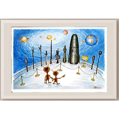 Huang Qi Gong 29x21cm Orijinal Karikatür BOD04619