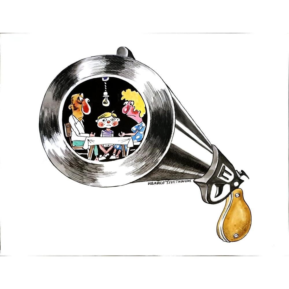Ivailo Tsvetkov 33x25cm Orijinal Karikatür BOD04626