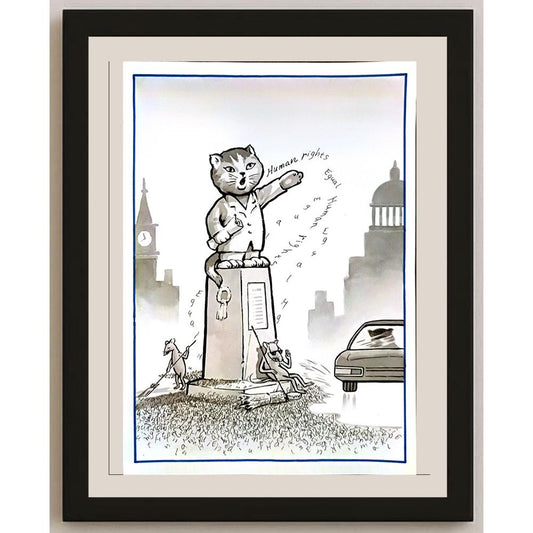 Lu Guo Hong 31x22cm Orijinal Karikatür BOD04627