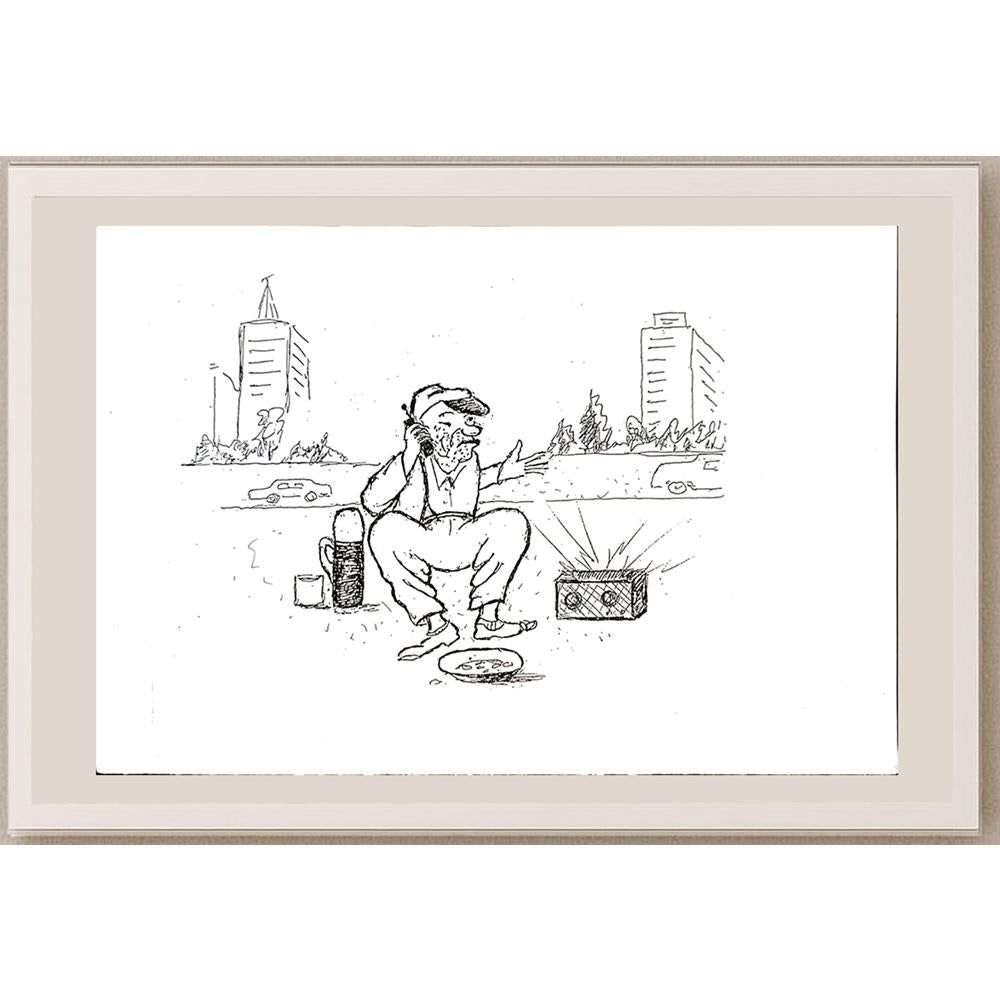 Yosef Fayer 33x23cm Orijinal Karikatür BOD04628