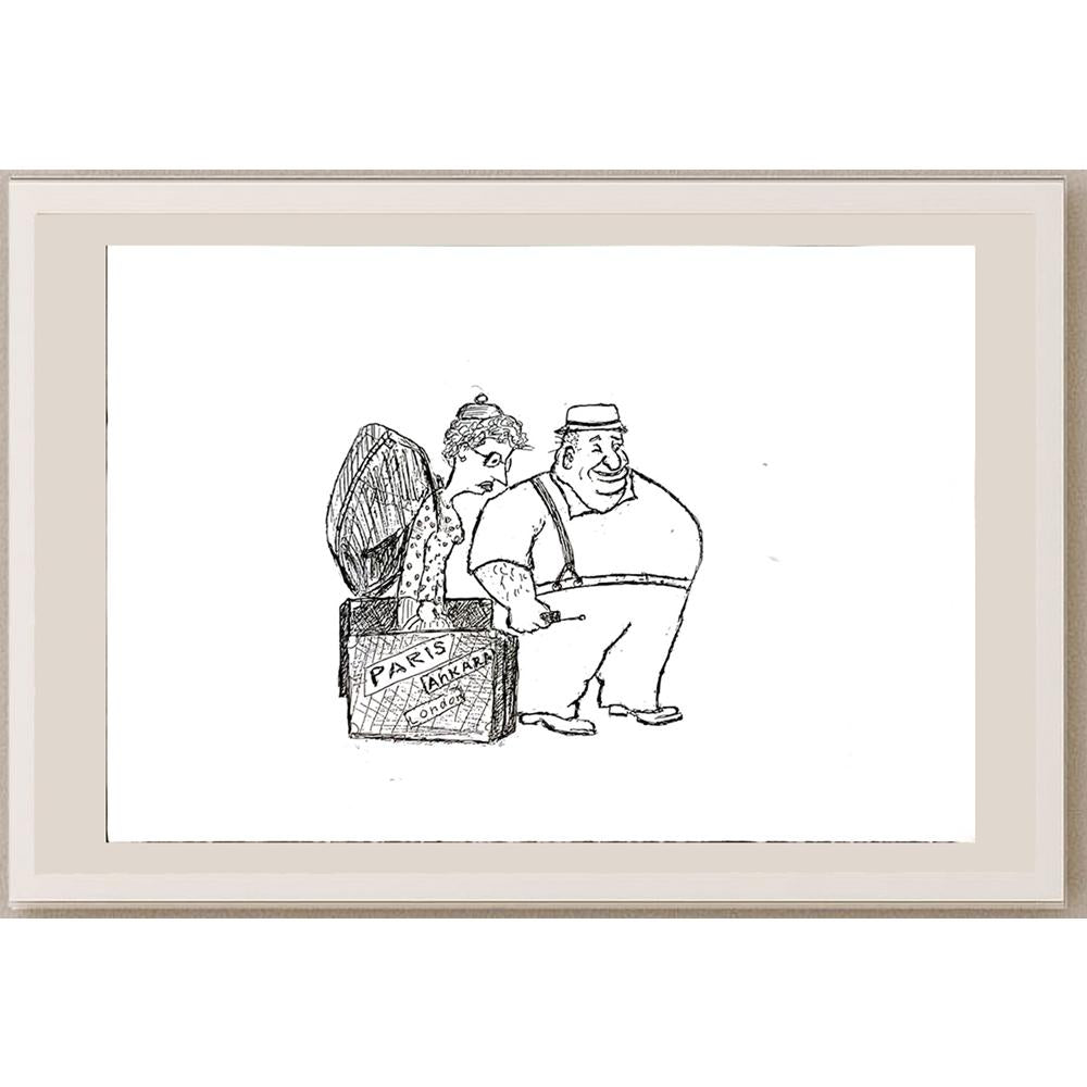 Yosef Fayer 33x23cm Orijinal Karikatür BOD04629