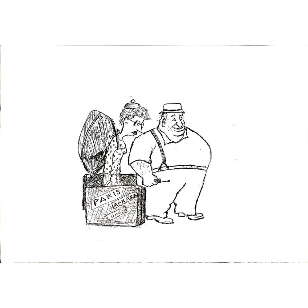 Yosef Fayer 33x23cm Orijinal Karikatür BOD04629