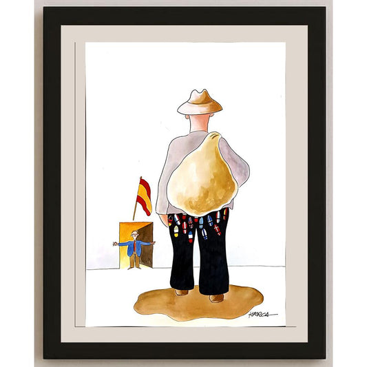 Juli Sanchis Aguado 43x30cm Orijinal Karikatür BOD04638