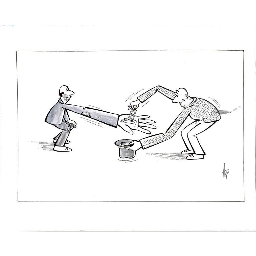 Milan Alasevic 39x33cm Orijinal Karikatür BOD04639