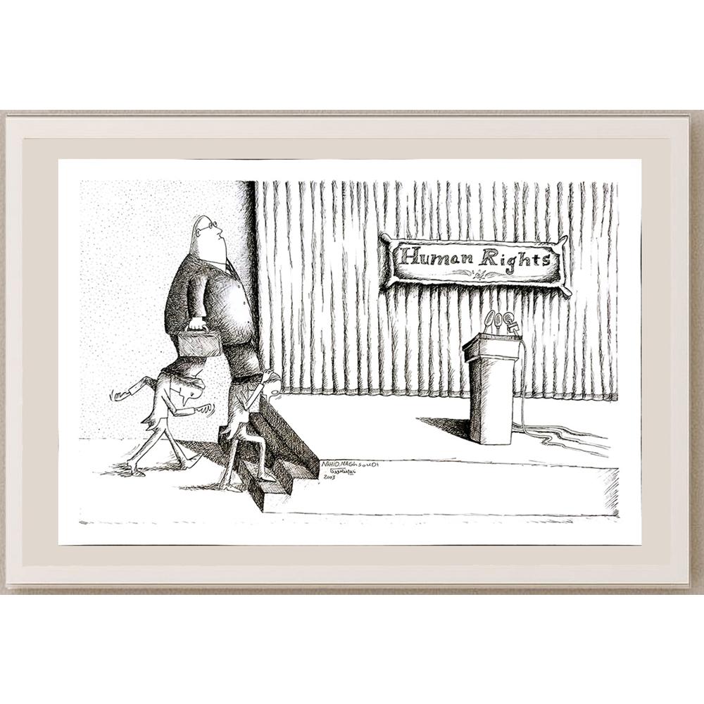 Nahid Maghdoud 35x25cm Orijinal Karikatür BOD04646