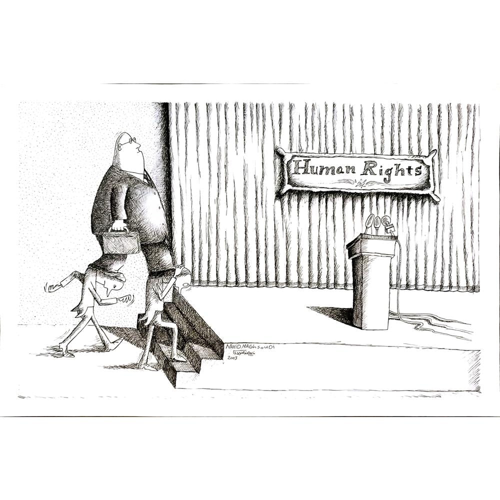 Nahid Maghdoud 35x25cm Orijinal Karikatür BOD04646