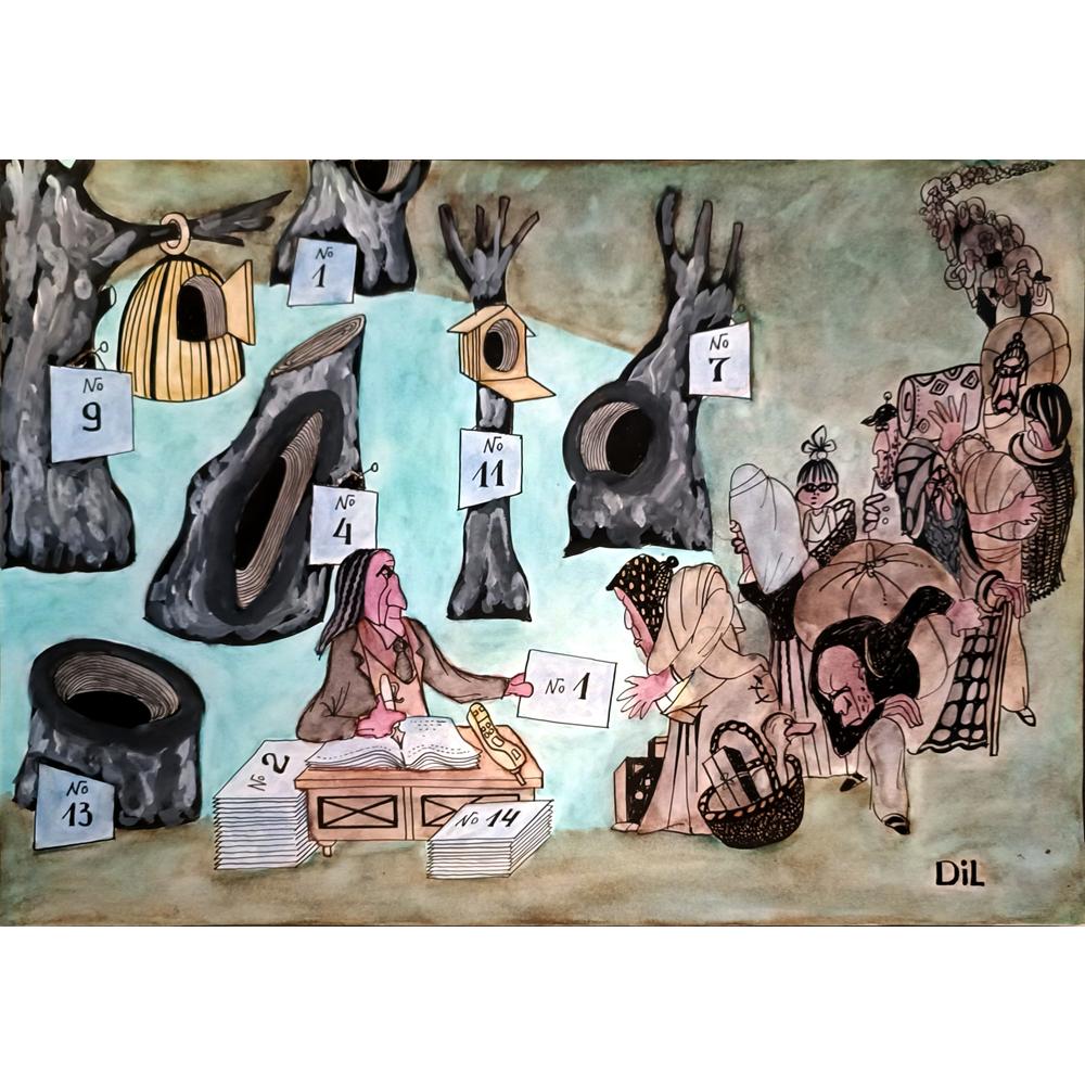 Dilyan Dochev 43x30cm Orijinal Karikatür BOD04650