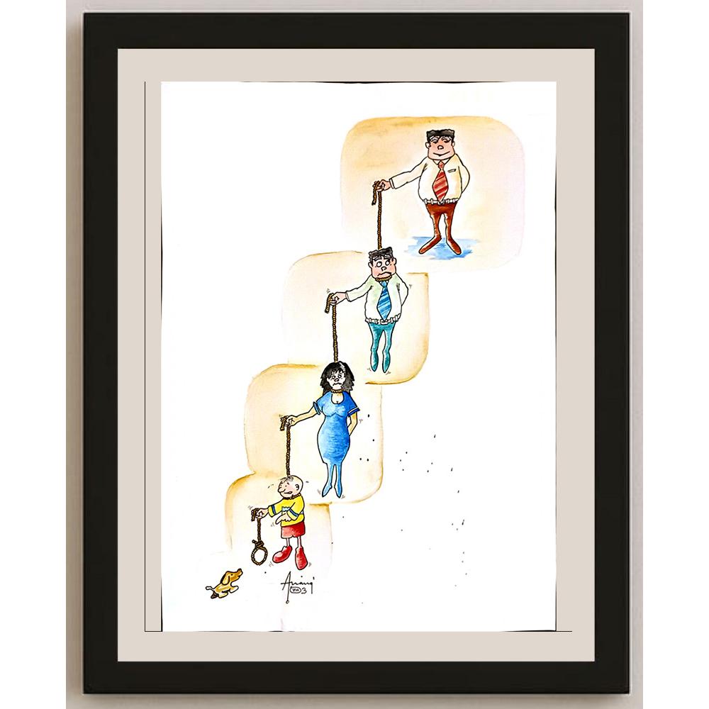 Milan Alasevic 43x30cm Orijinal Karikatür BOD04658