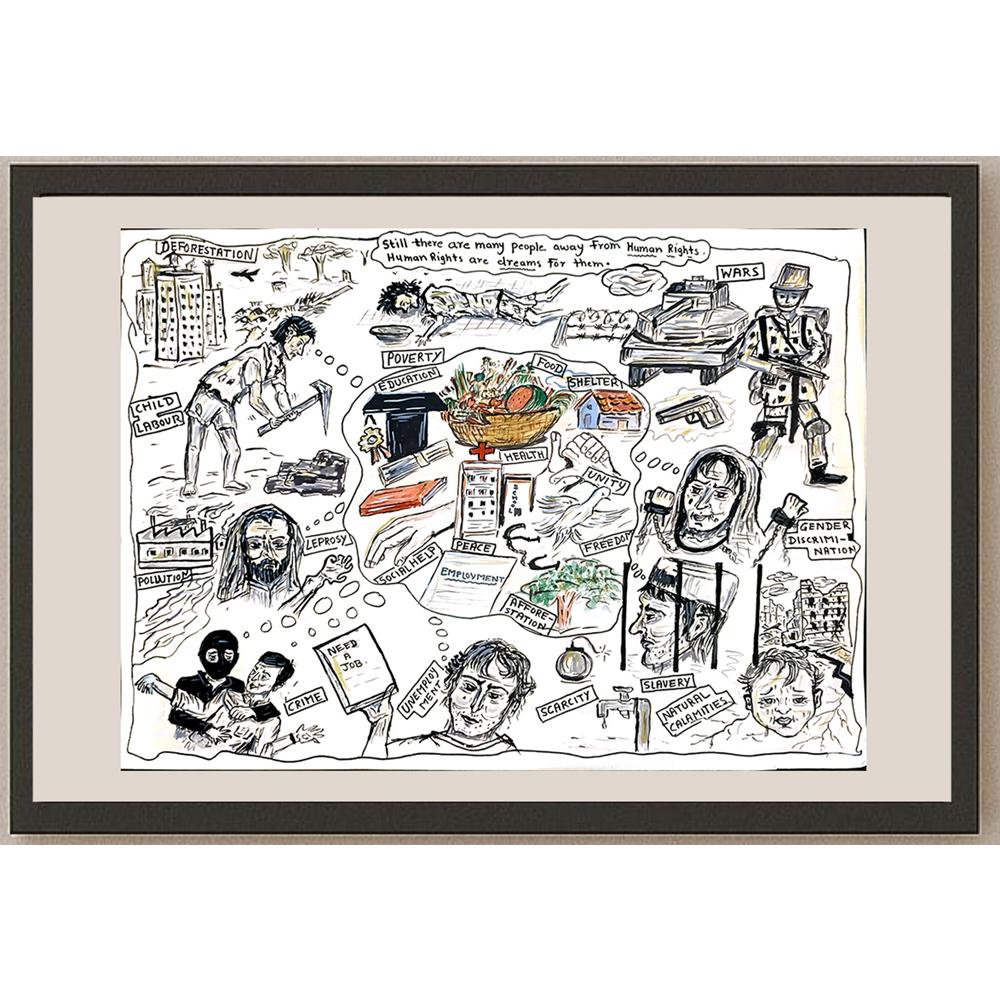 Gauti Minde 39x33cm Orijinal Karikatür BOD04660