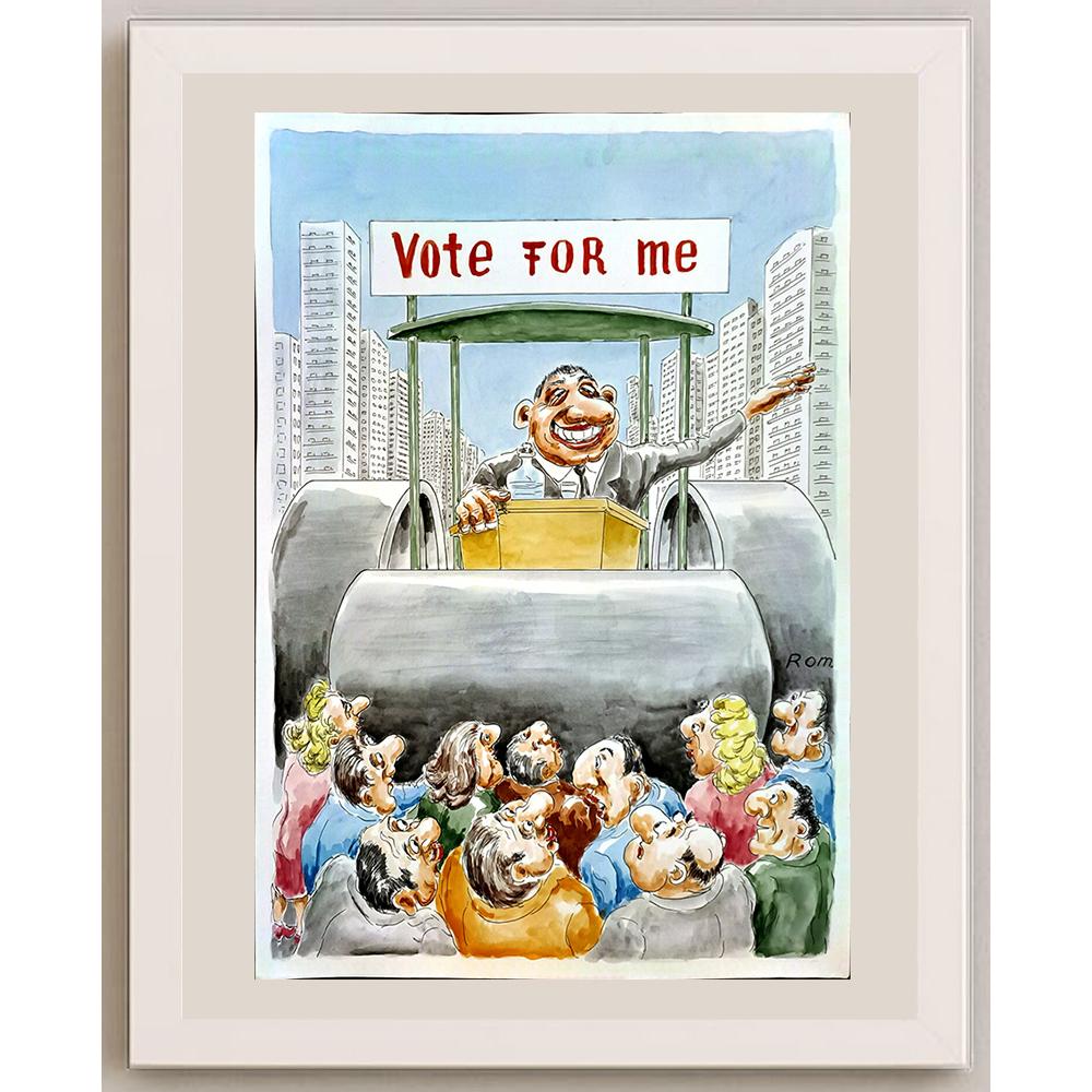 Romanov Vladimir 39x30cm Orijinal Karikatür BOD04661