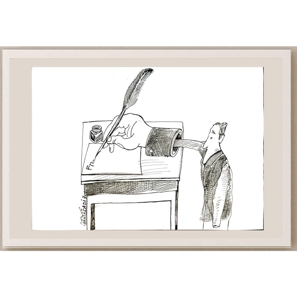 Baniasadi Mohammad Ali 29x21cm Orijinal Karikatür BOD04667